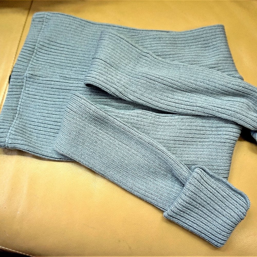 KNITTED MERINO WOOL EUROPEAN HIGH WAISTED LONG LEGGINGS FOR KIDS GRAY